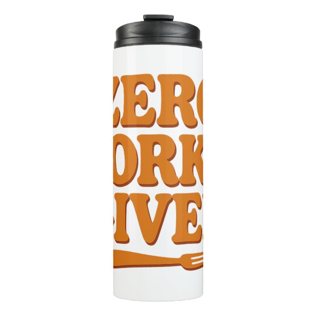 Zero Forks Given Funny Retro Travel Mug (Front)