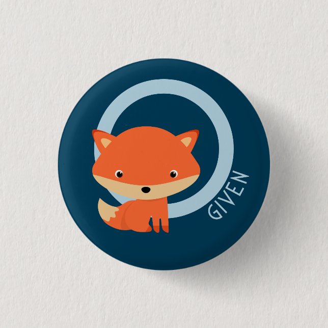 Zero Fox Given - cute sarcastic red fox Button (Front)