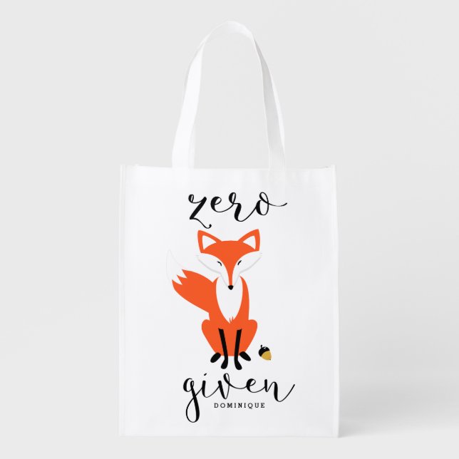 Zero Fox Given Funny Pun Personalized Reusable Bag (Front)