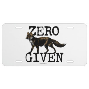 Zero (Fox) Given License Plate