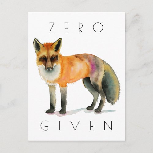 Zero Fox Given Postcard