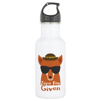 Zero Fox Given Stainless Steel Water Bottle by Ricaso_Designs at Zazzle