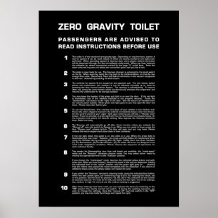 Zero Gravity Bathroom Full white text Poster