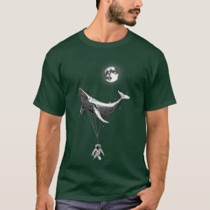 Zero Gravity Sea Whale Holding Astronaut Space Mo T-Shirt