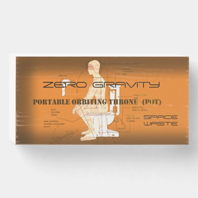 ZERO GRAVITY TOILET INSTRUCTIONS BATHROOM ART WOODEN BOX SIGN (Front Horizontal)
