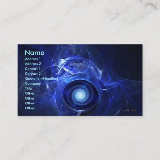 Customizable Zero Gravity Turbine Business Card Template