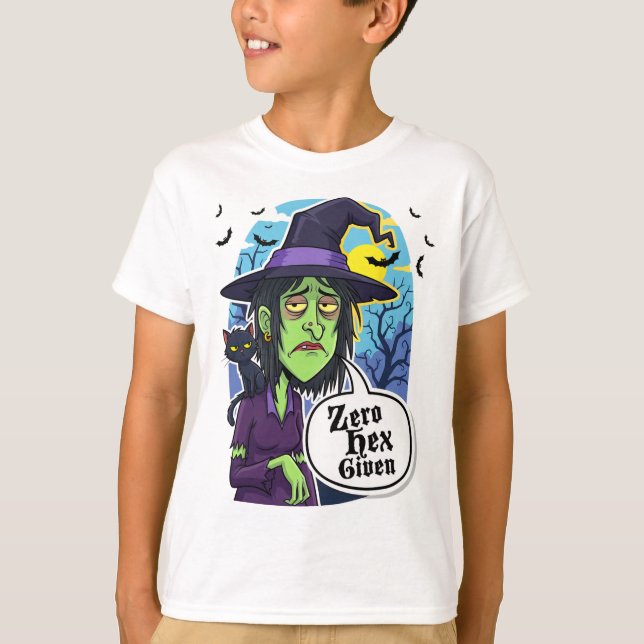 Zero Hex Given Funny Witch Halloween Costume Tee  (Front)