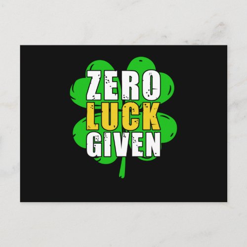 Zero Luck Given Postcard
