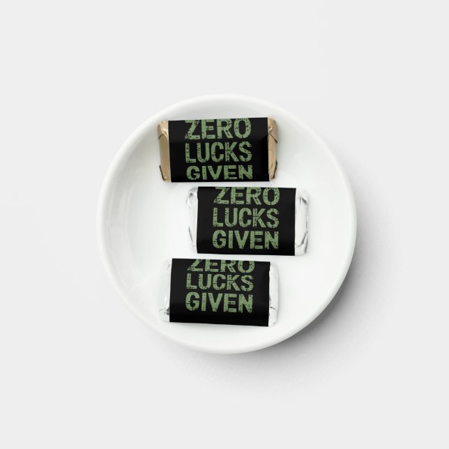 Zero Lucks Given St Paddy's Day Hilarious Patricks Hershey's Miniatures (Plate)