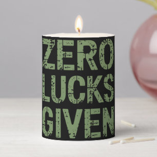 Zero Lucks Given St Paddy's Day Hilarious Patricks Pillar Candle