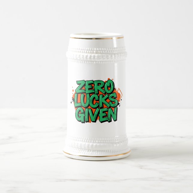 Zero Lucks Given St. Patrick's Day Beer Stein (Center)