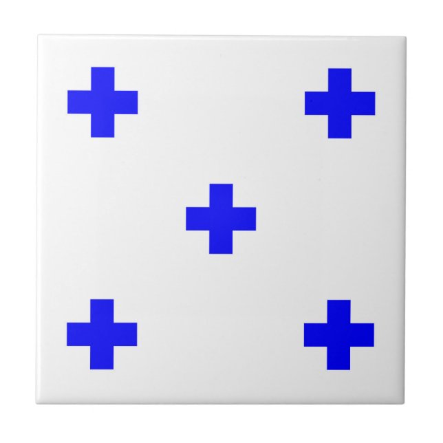 zero maritime nautical alphabet number symbol flag ceramic tile (Front)