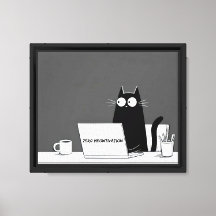 Zero Meowtivation Cat – Funny Lazy Work Cartoon