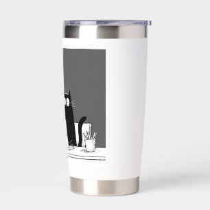Zero Meowtivation Cat – Funny Lazy Work Cartoon Insulated Tumbler