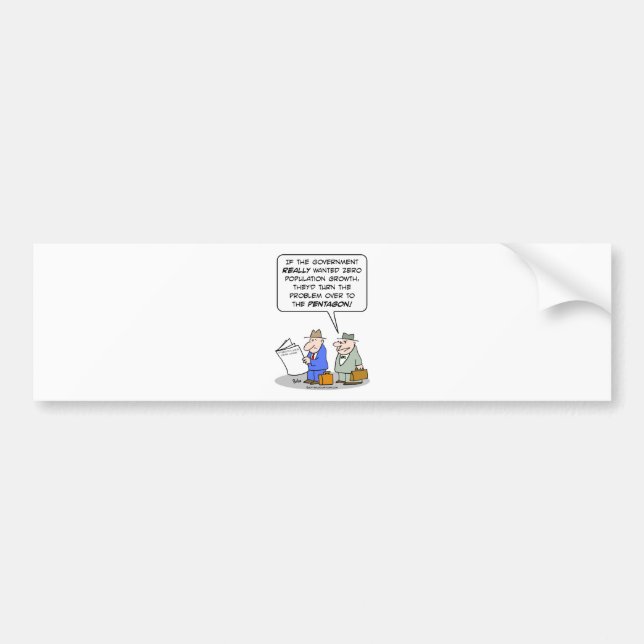 zero population growth pentagon bumper sticker (Front)
