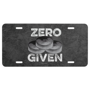Zero Pucks Given (Hockey) License Plate