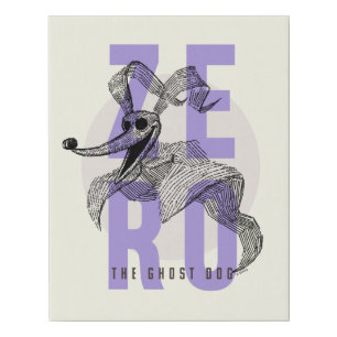 Zero The Ghost Dog - Typography Faux Canvas Print