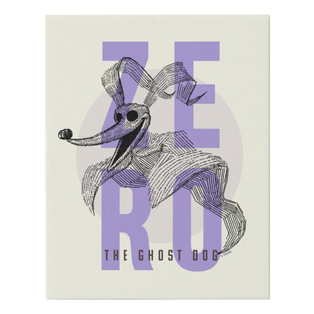 Zero The Ghost Dog - Typography Faux Canvas Print (Front)