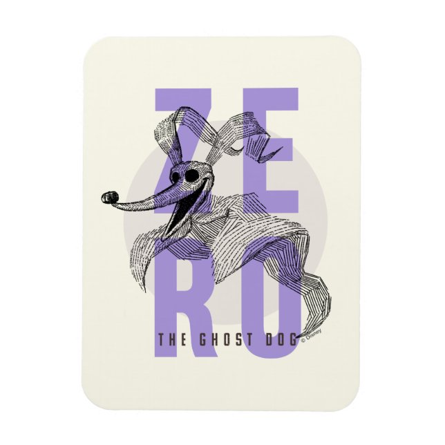 Zero The Ghost Dog - Typography Magnet (Vertical)
