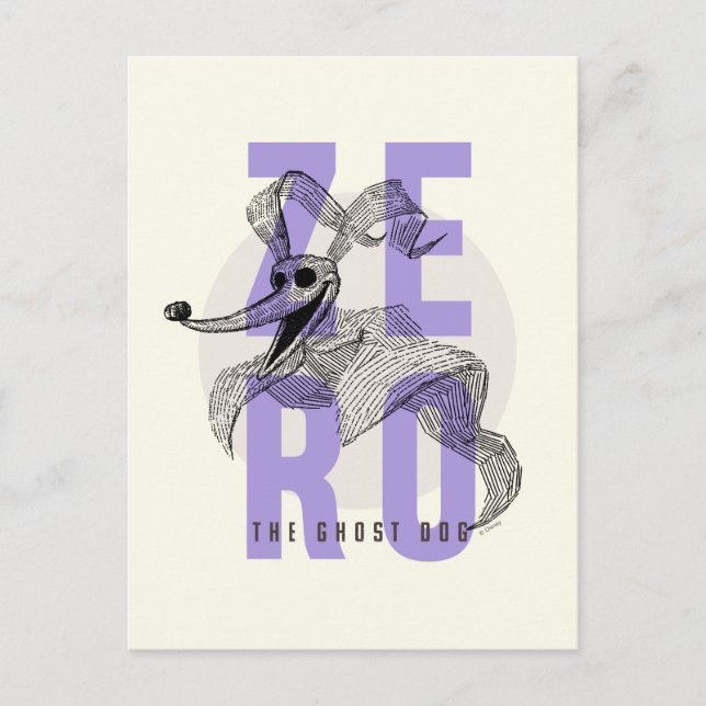 Zero The Ghost Dog - Typography Postcard (Front)