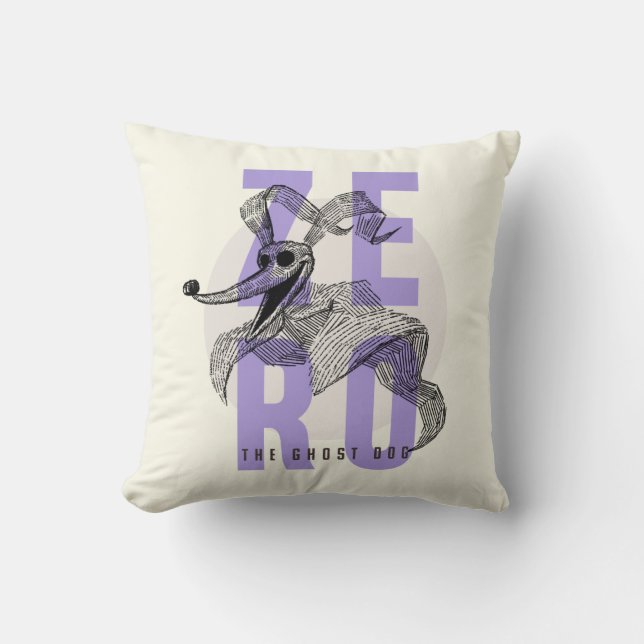Zero The Ghost Dog - Typography Throw Pillow (Front)