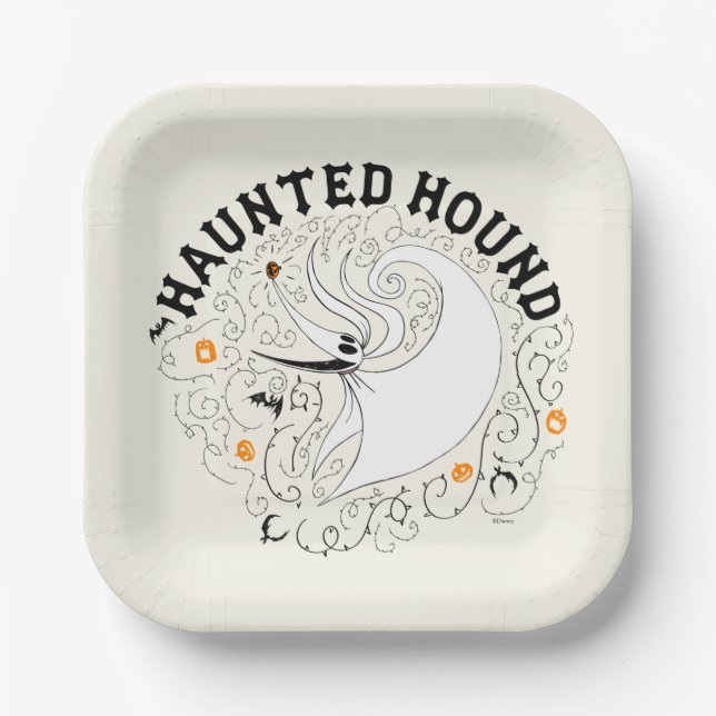 Zero the Haunted Hound Paper Plates (Front)