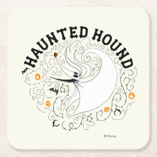 Zero the Haunted Hound Square Paper Coaster
