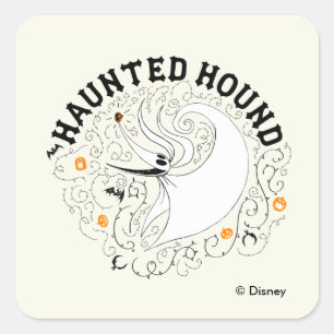 Zero the Haunted Hound Square Sticker