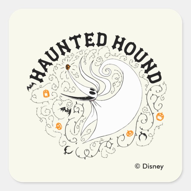 Zero the Haunted Hound Square Sticker (Front)