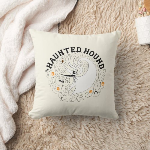 Zero the Haunted Hound Throw Pillow