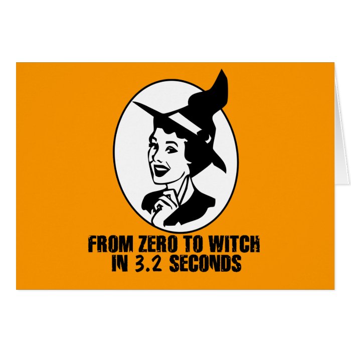 Zero to Witch 50's Style(B&W) Greeting Cards