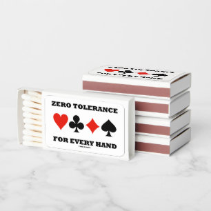 Zero Tolerance For Every Hand Four Card Suits Matchboxes
