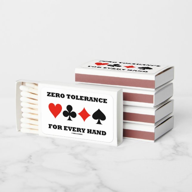 Zero Tolerance For Every Hand Four Card Suits Matchboxes (Stacked)