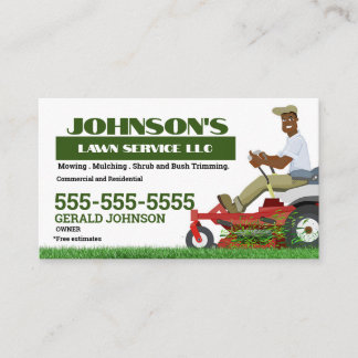 Zero Turn Lawn Care Business Card