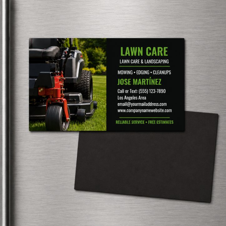 Zero Turn Lawn Care Landscaping Business Card