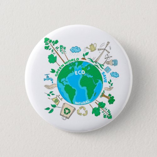 Zero Waste  Eco Sustainability Support Button