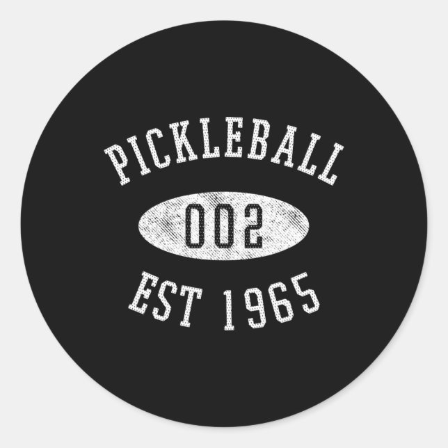 Zero Zero Two Funny Pickleball  Classic Round Sticker (Front)