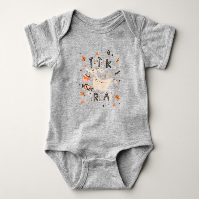 Zero's Trick or Treat Excitement Baby Bodysuit (Front)