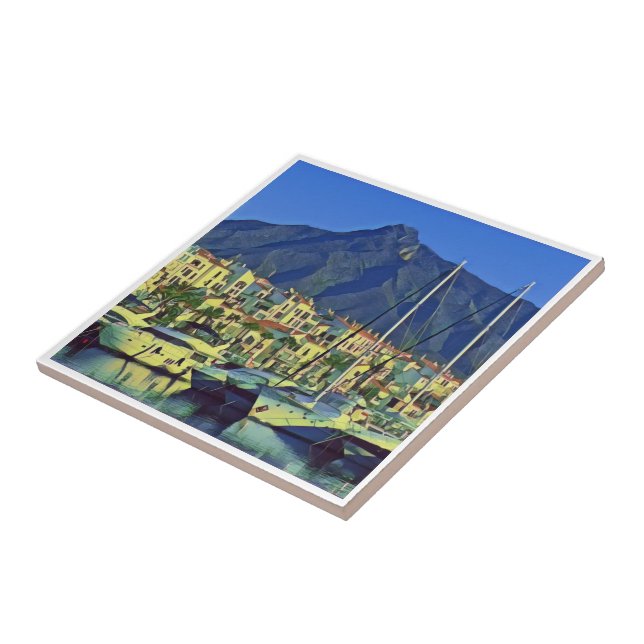 zES004 MARBELLA panorama Andalusia Spain, Ceramic Tile (Side)
