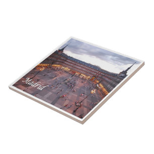 zES009 MADRID Plaza Mayor Spain, Ceramic Tile