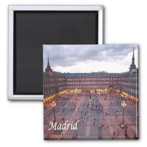 zES009 MADRID Plaza Mayor Spain Fridge Magnet