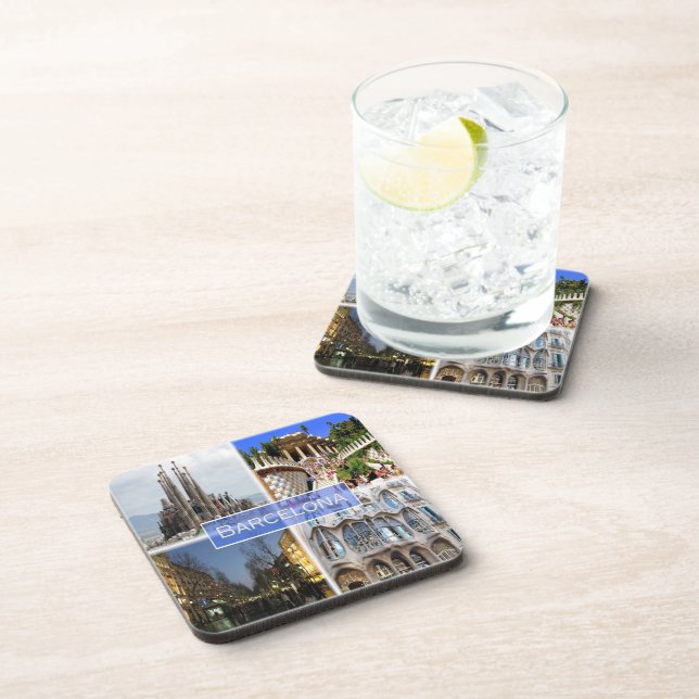 zES010 BARCELONA, Spain, Europe, Beverage Coaster (Right Side)