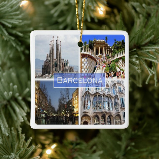 zES010 BARCELONA, Spain, Europe, Ceramic Ornament (Tree)
