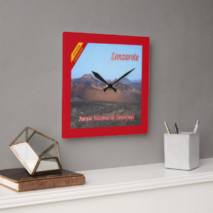 zES011 TIMANFAYA NATIONAL PARK Lanzarote, Square Wall Clock