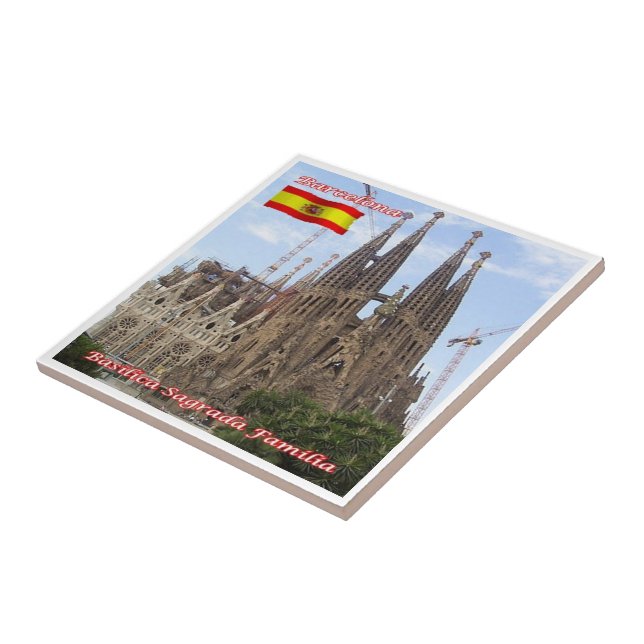 zES013 BARCELONA Basilica Sagrada Familia, Ceramic Tile (Side)
