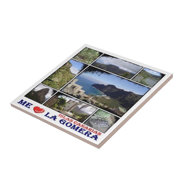 zES014 LA GOMERA, I Love, Ceramic Tile (Side)