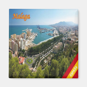 zES032 MALAGA Panorama Spain - Fridge Magnet