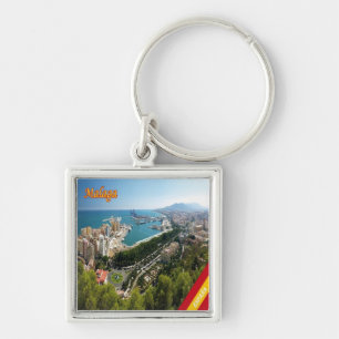 zES032 panorama of MALAGA, Spain, Europe, Keychain