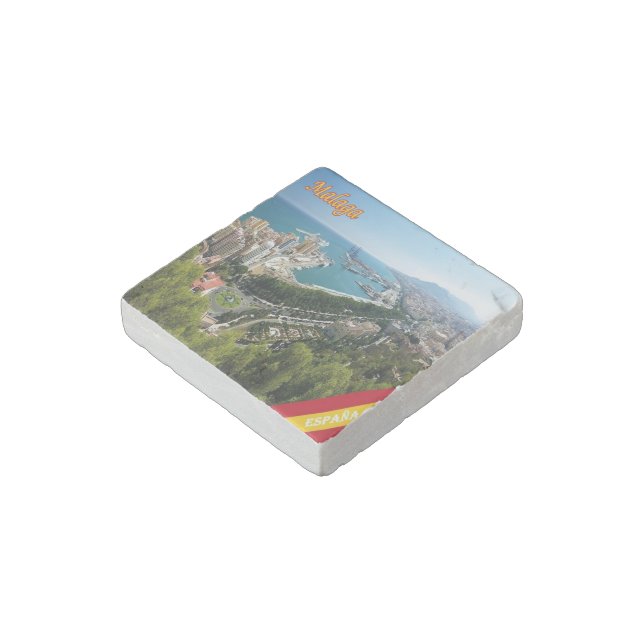 zES032 panorama of MALAGA, Spain, Europe, Stone Ma Magnet (Angled)