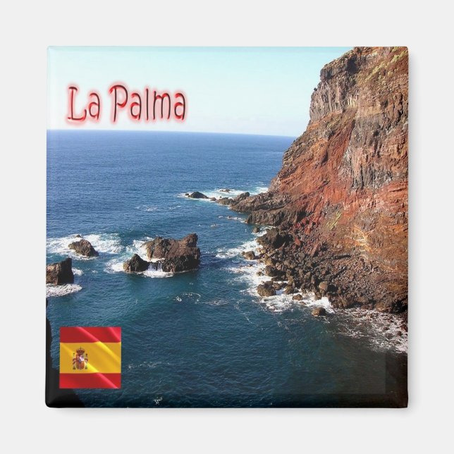 zES075 LA PALMA panorama, Spain, Fridge Magnet (Front)